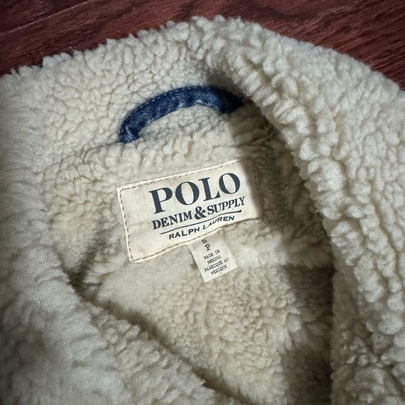 Polo Ralph Lauren Light Blue fleece Denim Sherpa trucker Jacket - Picture 5 of 9